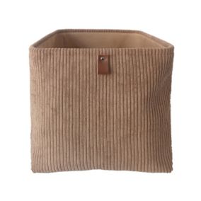 Panier carré en velours camel Mixxit