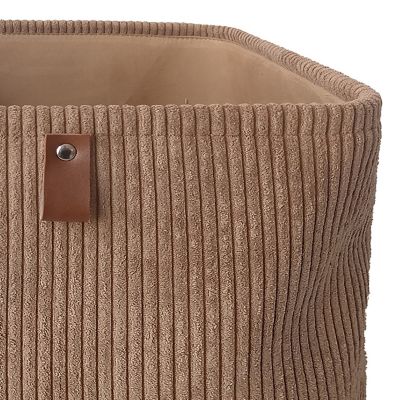 Panier carré en velours camel Mixxit