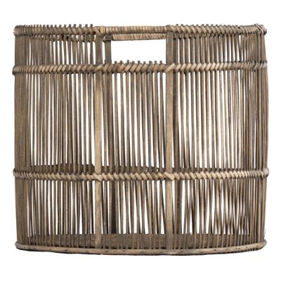 Panier - Corbeille ronde D. 31 cm en bois de bambou grisé - REGIS 9281