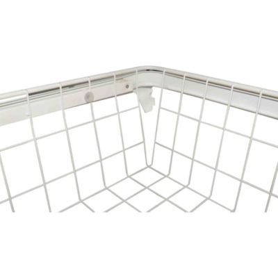 Panier coulissant filaire en acier blanc L. 66 x P. 40 cm