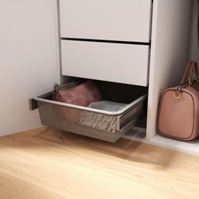 Panier coulissant filaire en acier gris GoodHome Atomia L. 46,4 x P. 51 cm