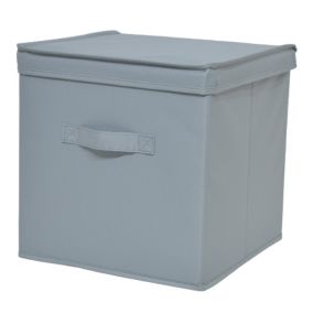 Panier cube de rangement H. 31 cm x L. 31 cm Pratiks gris clair