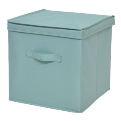 Panier cube de rangement H. 31 cm x L. 31 cm Pratiks vert d'eau