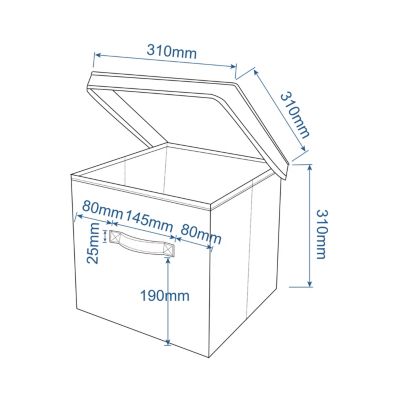 Panier cube de rangement H. 31 cm x L. 31 cm Pratiks vert d'eau