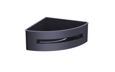 Panier d'angle pour la douche en acier inoxydable 16,5cm, Noir (SATDPOLROHMC)
