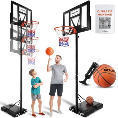 APTEL Panier de basket-ball, set avec support et ballon