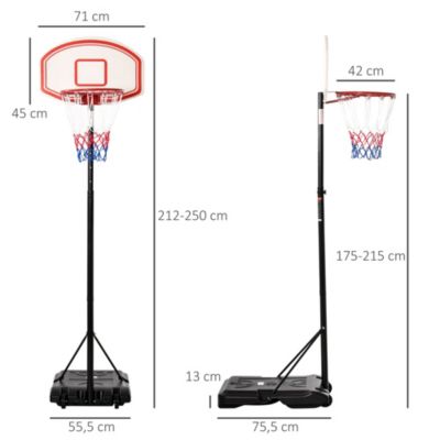 Panier de basket Homcom Panier de Basket-Ball sur pied pour bord de piscine poteau panneau, base