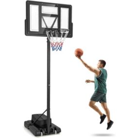 Panier de Basket Mobile Panneau Incassable de 110 cm Base Remplissable avec Roues pour Enfants Adolescents