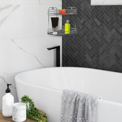 Panier de douche 2 niveaux l.26,5 x H.23,5 x P.20 cm, Glomma