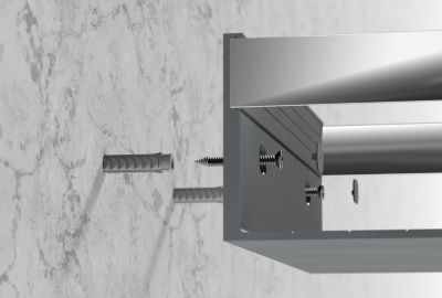 Panier de douche en acier inoxydable, étagère de douche - largeur 28cm - Chrome / Satiné