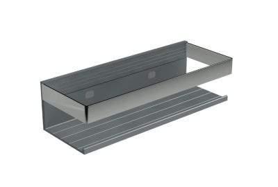 Panier de douche en acier inoxydable, étagère de douche - largeur 28cm - Chrome / Satiné