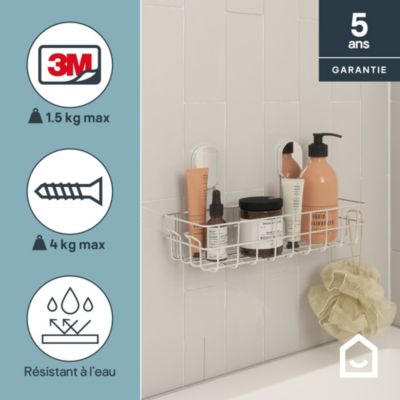 Panier de douche filaire L en acier inoxydable chromé Cavally GoodHome