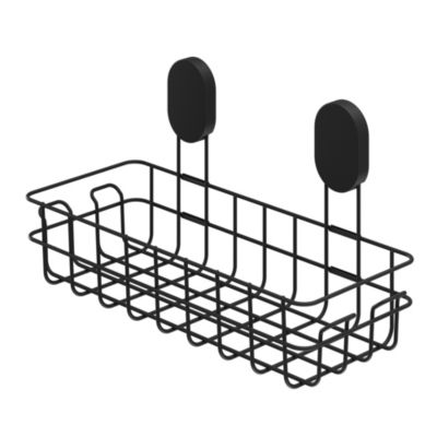 Panier de douche filaire L en acier inoxydable noir Cavally GoodHome