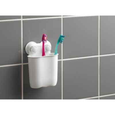 Panier de douche à ventouses (11x7x15 cm - Blanc)
