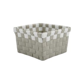 Panier de rangement 14x14x9cm Taupe  Blanc MSV