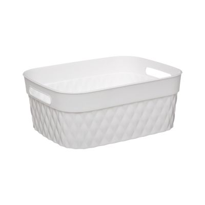 Lot De 5 Paniers Rangement En Coton Et Jute - Organisateur Empilable Salle De Bain/Cuisine - Multi-Tailles - Blanc/Naturel