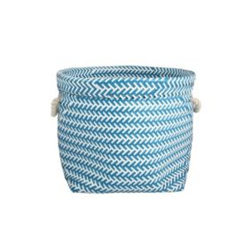 Panier de rangement avec poignées 29x23cm Bleu  Blanc MSV