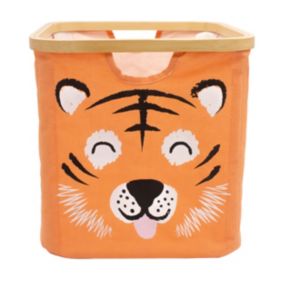 Panier de rangement cadre motif tigre Hyppolite orange