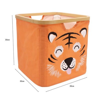 Panier de rangement cadre motif tigre Hyppolite orange
