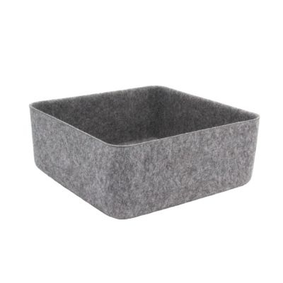 Panier de rangement carré en feutre gris, taille L Box & Beyond