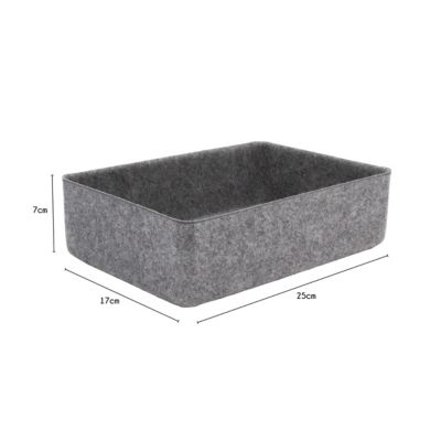 Panier de rangement carré en feutre gris, taille L Box & Beyond