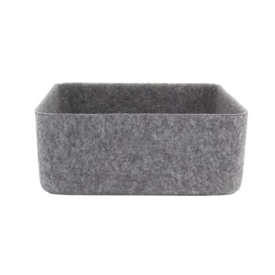Panier de rangement carré en feutre gris, taille L Box & Beyond