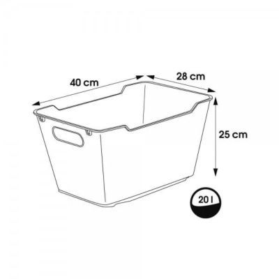 Panier de rangement design transparent 20 l - Naturel