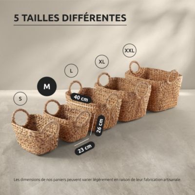 Panier de rangement en jacinthe d'eau Compactor Caracas taille M