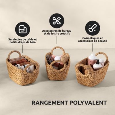 Panier de rangement en jacinthe d'eau Compactor Caracas taille M