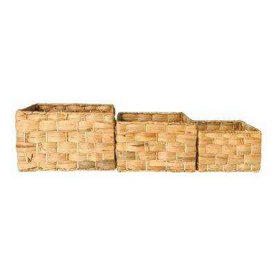 Panier de rangement en jacinthe d'eau H.19 x l.16 x P.26 cm vendu par 3 pièces