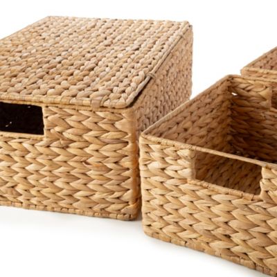 Panier de rangement en jacinthe d'eau taille L Compactor