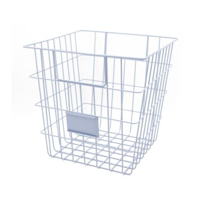 Panier de rangement filaire carré en métal bleu