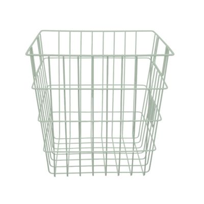 Panier de rangement filaire carré en métal vert