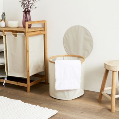 Panier de Rangement - HOME DECO FACTORY - Rond - Cerclage en Bambou ...