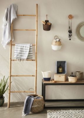 Panier de rangement oval noir et naturel Equipstore Création