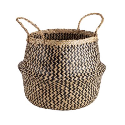 Panier de rangement oval noir et naturel Equipstore Création