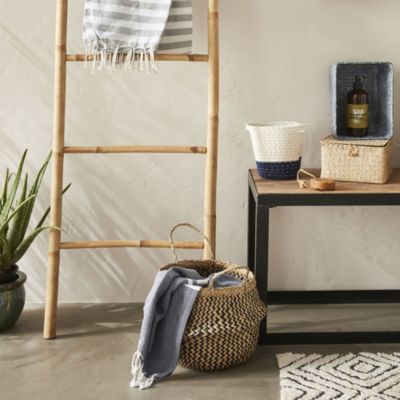 Panier de rangement oval noir et naturel Equipstore Création