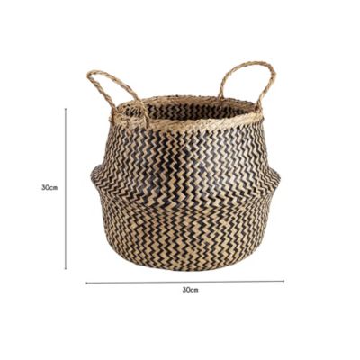 Panier de rangement oval noir et naturel Equipstore Création