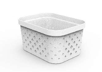 Panier de rangement rectangulaire, 1.5 L, gris, L.16,5 x l.12,5 x H.9 cm, Sundis Pixel