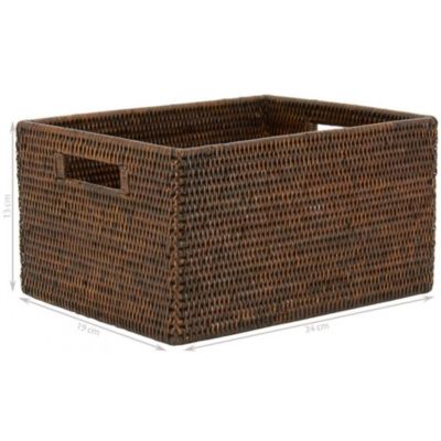 Panier de rangement rotin antique Longueur 24cm