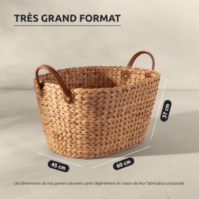 Panier de rangement taille L Belize Compactor L. 45 cm fibres naturelles