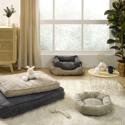 Panier Pour Chat/chien En Forme De Donut - 150 Cm, Peluche Moelleuse, Fond Antidérapant, Lavable, Gris Foncé - 5