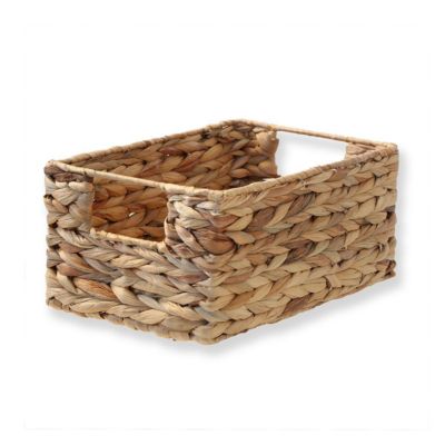 Panier en jacinthe d'eau armature métal - hauteur 13 cm