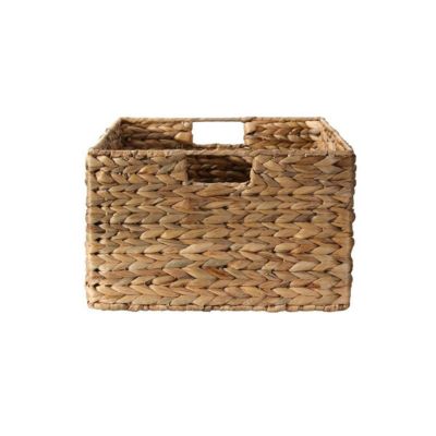 Panier en jacinthe d'eau armature métal - hauteur 13 cm