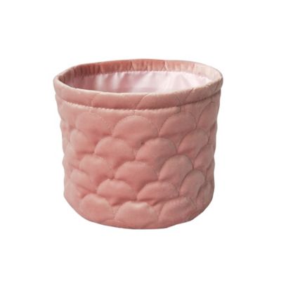 Panier en velours Ornami polyester rose