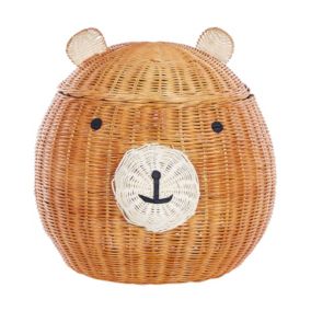 Panier enfants Ours en peluche HIMBA Rotin Naturel