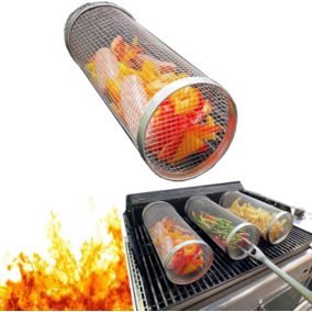 Panier Grill en Acier Inoxydable pour Légumes Crevettes Steak  - Accessoire Barbecue Plein Air