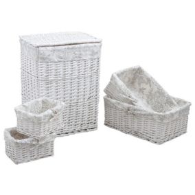 Panier à linge avec corbeilles (Lot de 5)