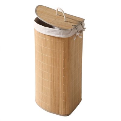 Panier à linge d'angle en bambou H60 cm - YSA