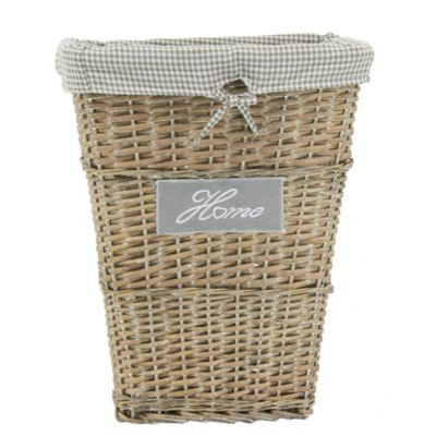 Casaphoria Panier à linge en corde de coton pour salon – Panier de rangement tissé avec poignée pour couvertures, serviettes et oreillers, panier à linge | Blanc et marron (55,9 x 55,9